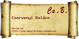 Cservenyi Balázs névjegykártya